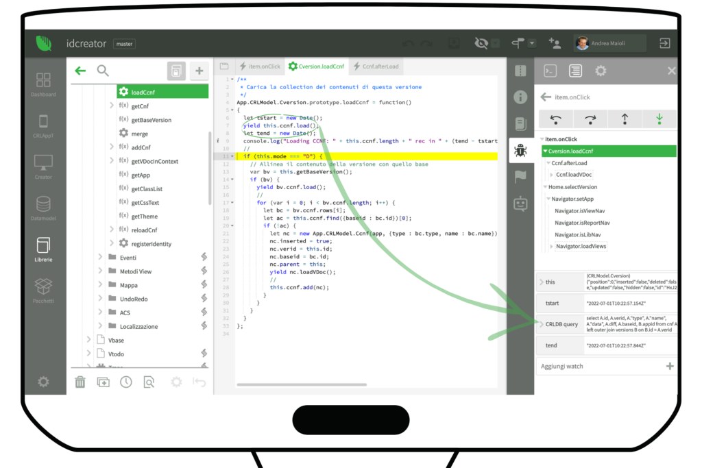 Schermata di Instant Developer Cloud, Piattaforma full-cycle per lo sviluppo di app mobile e webapp