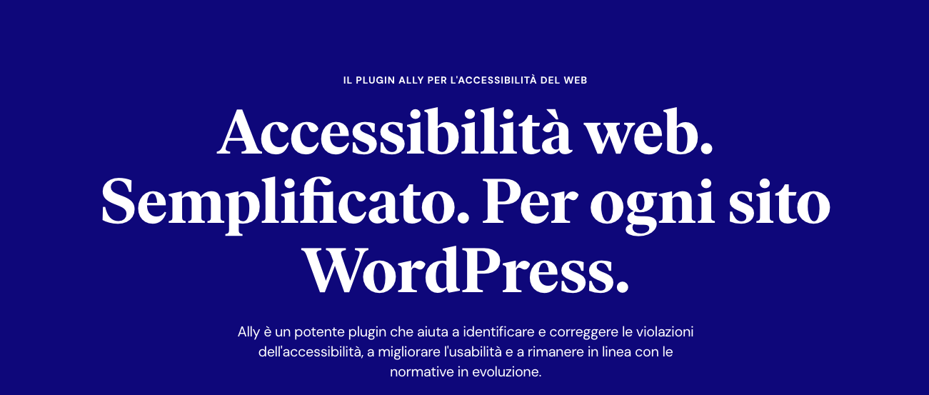 plugin accessibiltà Ally