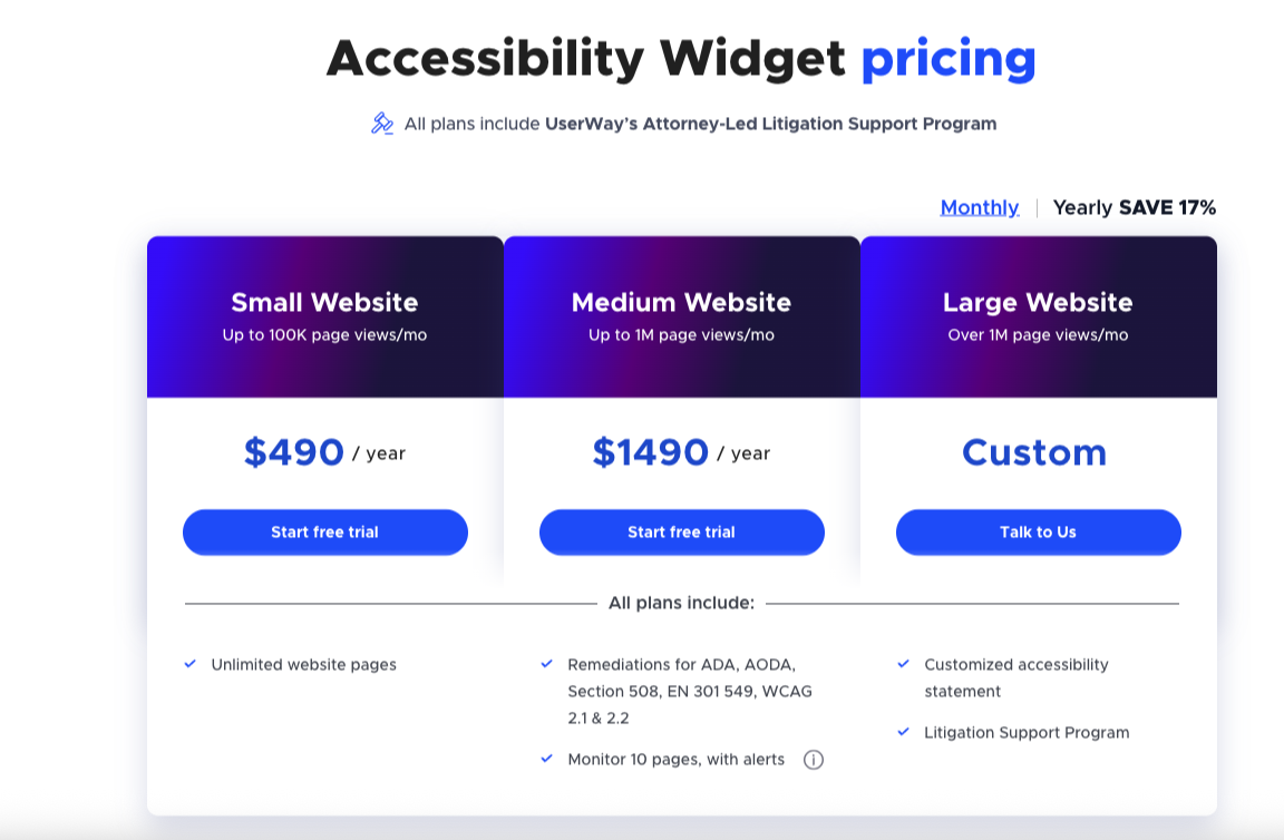 userway accesibility widget